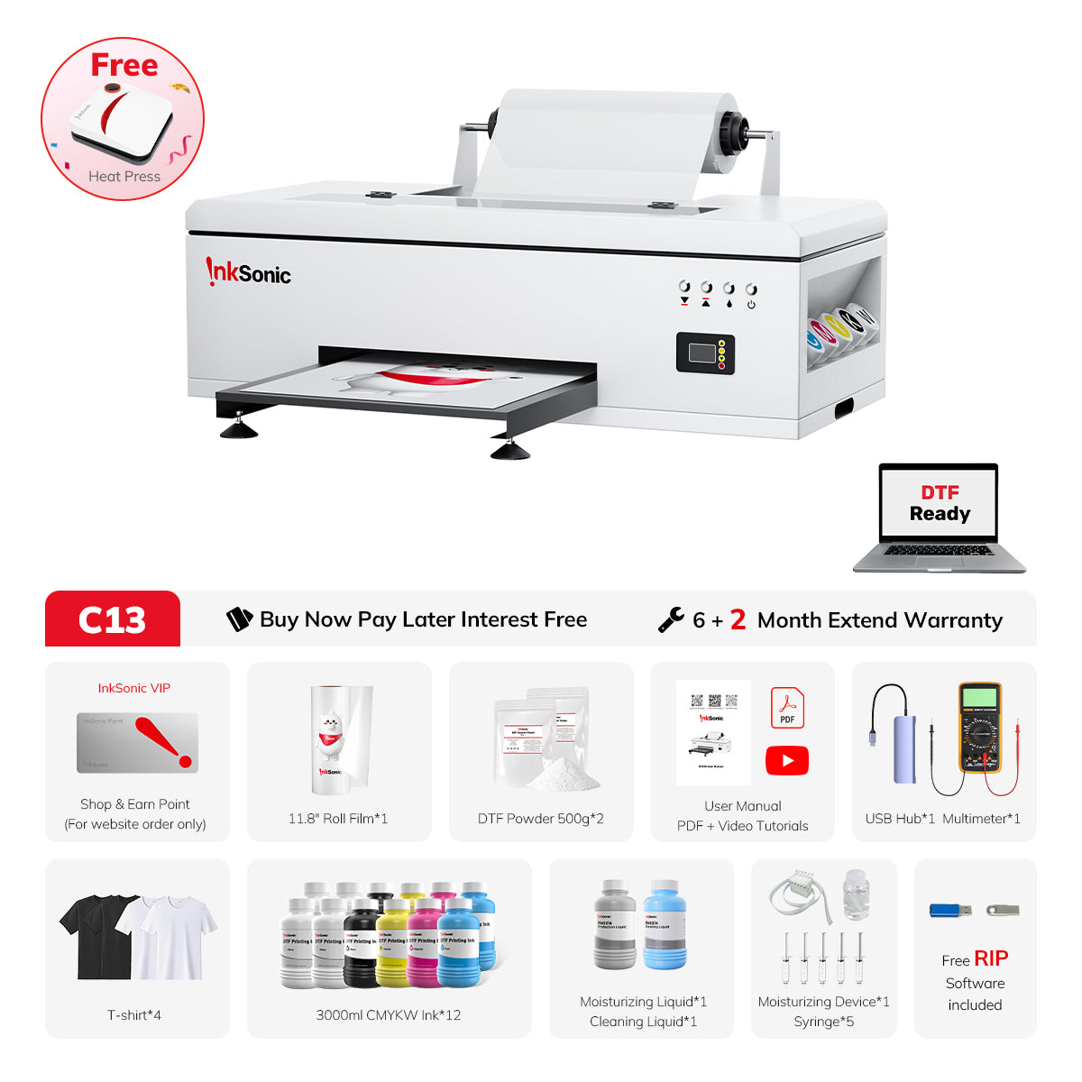 R1390 A3+ DTF Printer C13 – InkSonic