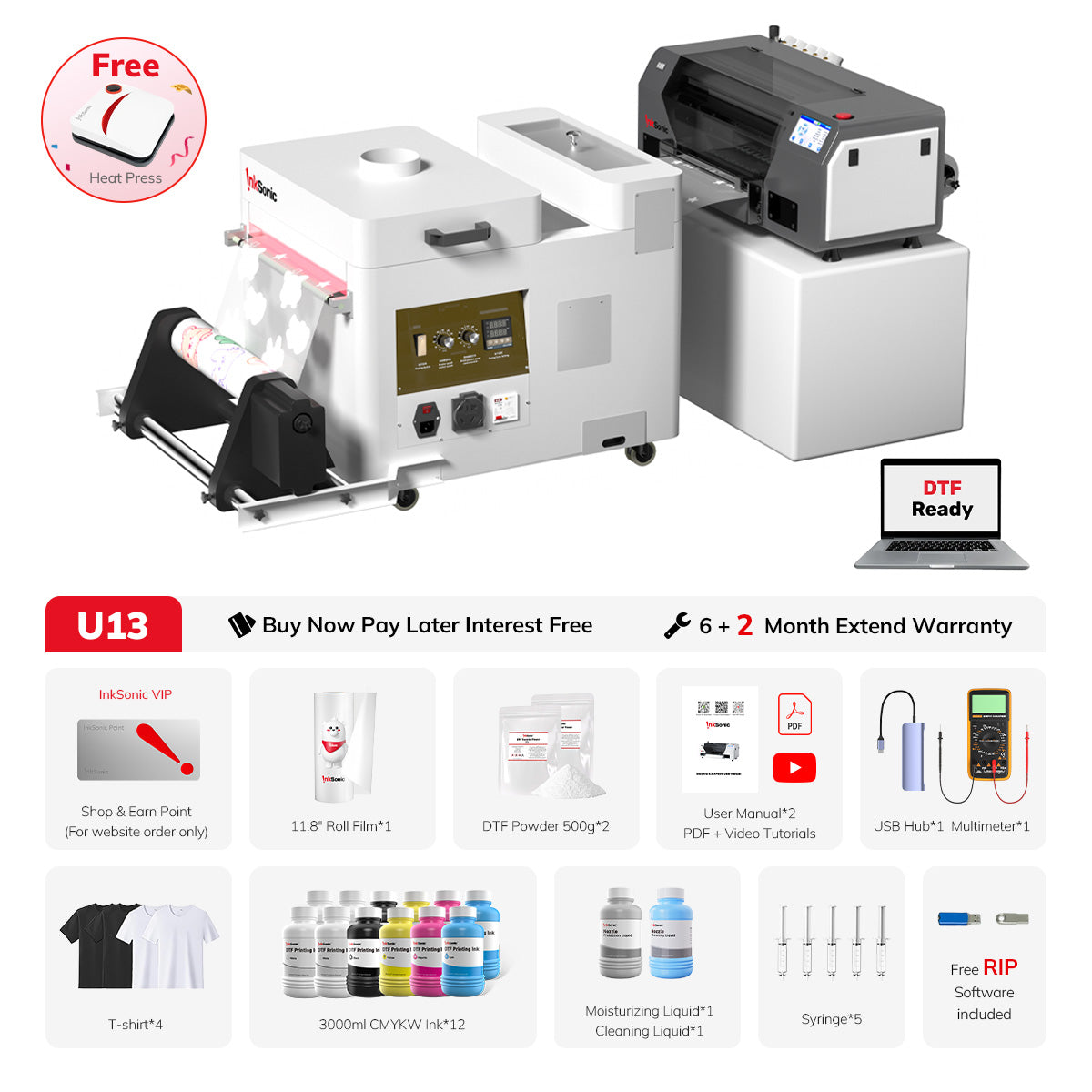 Inksonic Rip Software XP600 A3+ DTF Printer U13 – InkSonic