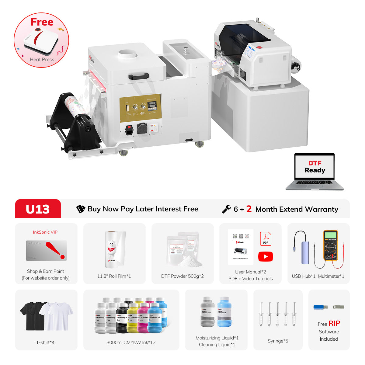 XP600 A3+ DTF Printer U13 & Powder Shaker Dryer Bundle – InkSonic