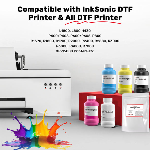 DTF Printer Supply Starter Kits with Ink, Powder & Nozzle Maintenance ...