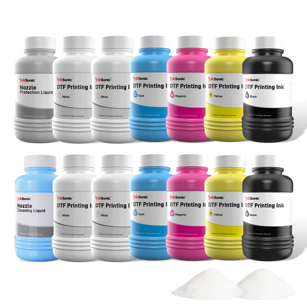 DTF Printer Supply Starter Kits with Ink, Powder & Nozzle Maintenance ...